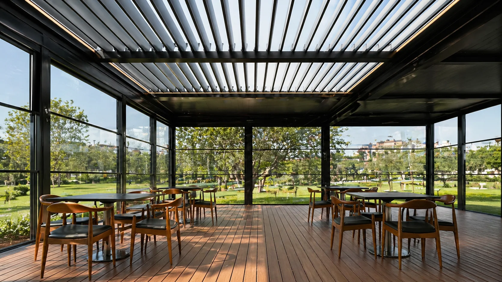 Twin-Drive (Piston) Bioclimatic Pergola